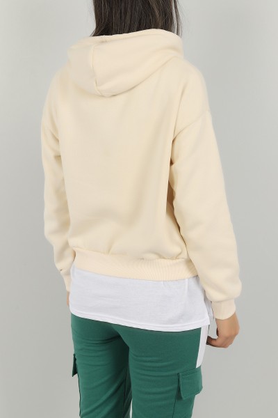 Bej Garnilli İçi Şardonlu Bayan Sweat 146348