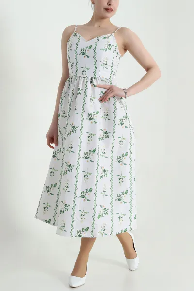 Bej Gipeli Poplin Kadın Elbise 460111