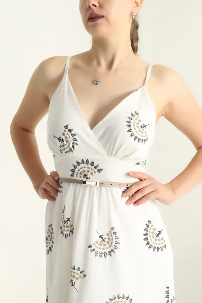 Bej Gold Tokalı İnce Kadın Kemer 293099