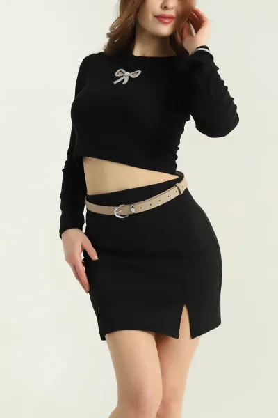 Bej Gümüş Oval Toka Detaylı Kadın İnce Kemer 335462