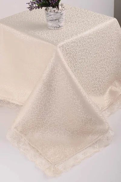 Bej KDK 160x220 Güpürlü Masa Örtüsü 214723
