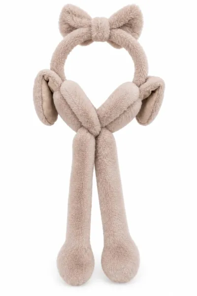 Bej Kız Çocuk Peluş Kulaklık 498837