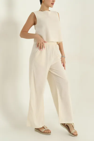 bej-krinkil-bluz-pantolon-kadin-ikili-takim-374506