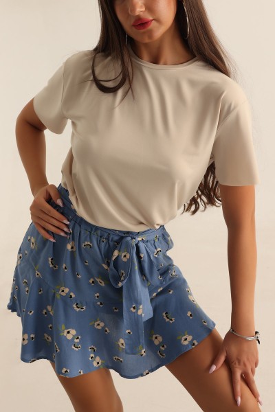 Bej Lazer Kesim Sandy Bluz 194992