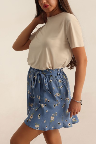 Bej Lazer Kesim Sandy Bluz 194992