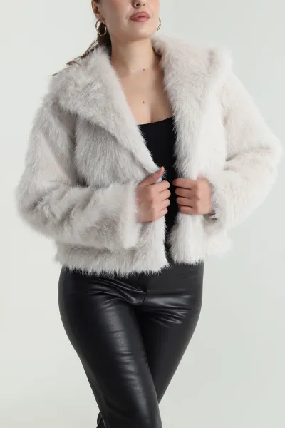 Bej Lolita Kürk Kadın Mont 484157