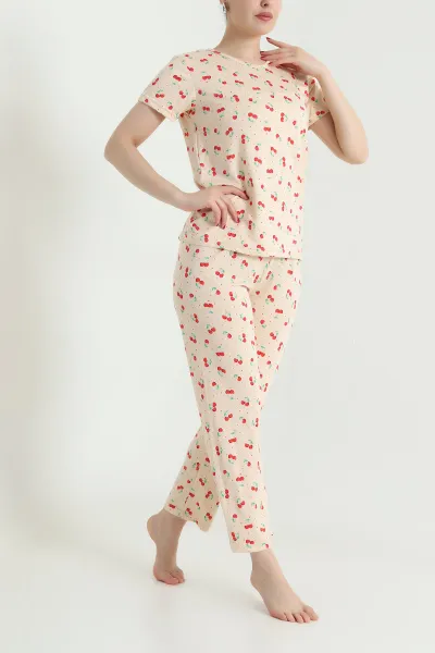 Bej Milan Kadın Pijama Takımı 466489