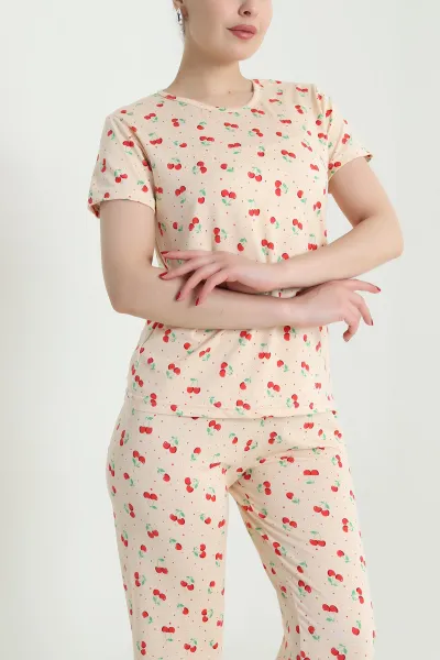 Bej Milan Kadın Pijama Takımı 466489
