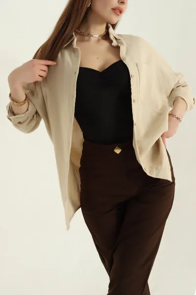 bej-muslin-keten-tek-cep-kadin-gomlek-362661
