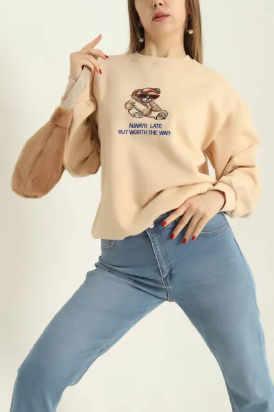 bej-nakisli-sardonlu-uc-ip-bayan-sweat-329642