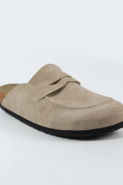 Bej Nubuk Kadın Loafer Terlik 500440