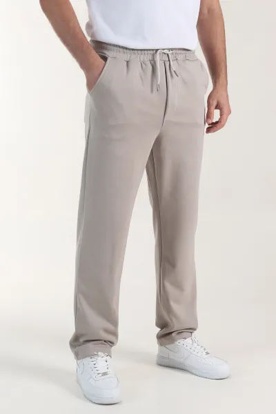 Bej Osyho Kumaş Şardonlu Baggy Erkek Pantolon 407673