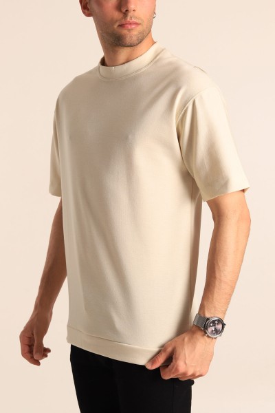 Bej Oversize Erkek Tişört 181810