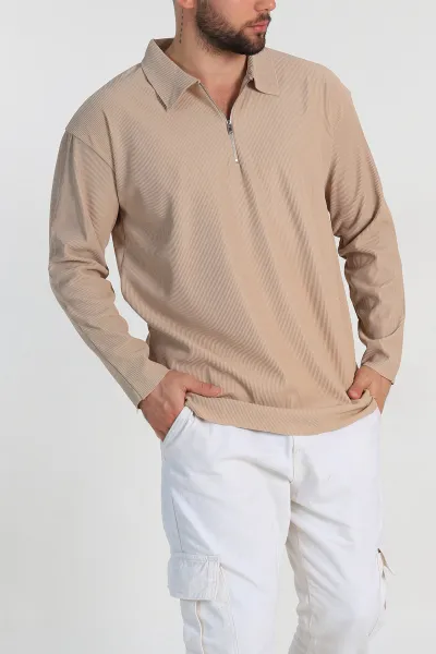 bej-oversize-fitilli-doku-fermuarli-polo-yaka-sweatshirt-324396
