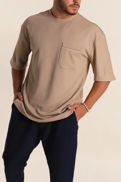bej-oversize-jakarli-cep-detayli-erkek-tisort-285763