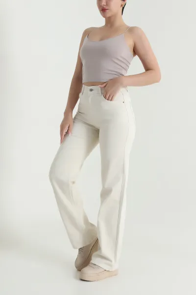 Bej Palazzo Kadın Kot Pantolon 465163