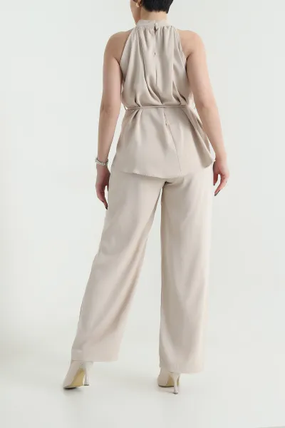 Bej Pantolon Bluz Kadın Linda İkili Takım 452908