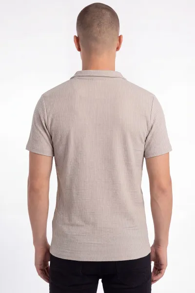 Bej Polo Yaka Erkek Tişört 458875