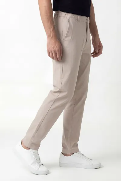 Bej Regular Fit Beli Lastikli Erkek Pantolon 430620