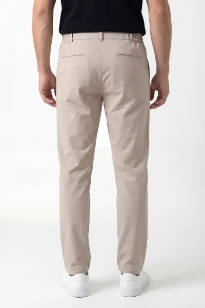 Bej Regular Fit Beli Lastikli Erkek Pantolon 430620