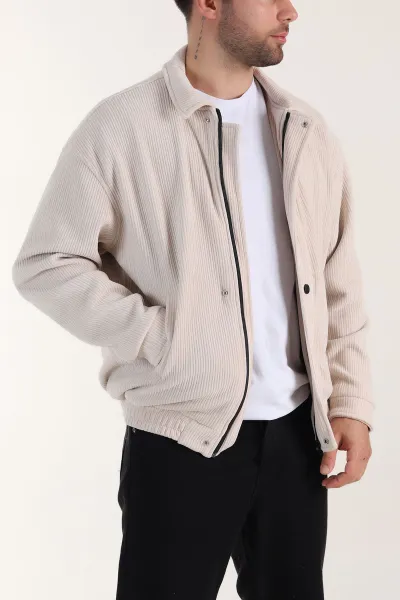 bej-relaxed-fit-fitilli-dokulu-ici-astarli-erkek-mont-409643