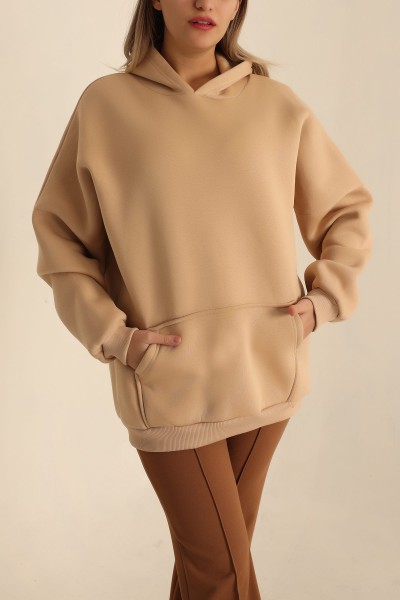 Bej Şardonlu Bayan Sweat 224215