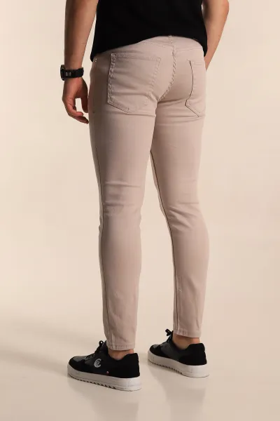 Bej Skinny Fit Likralı Erkek Kot Pantolon 269172