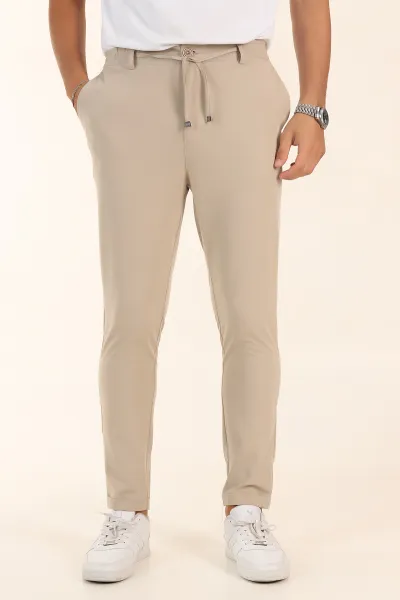 bej-slim-fit-bel-lastikli-duble-paca-erkek-jogger-pantolon-380947