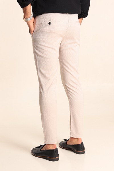 Bej Slim Fit Desenli Erkek Pantolon 213182