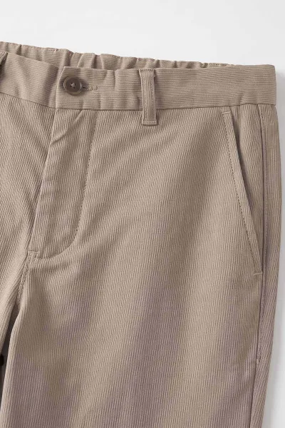 Bej  Slim Fit Duble Paça Erkek Pantolon 493250