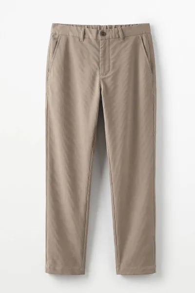 Bej  Slim Fit Duble Paça Erkek Pantolon 493250
