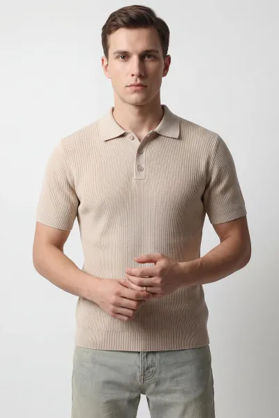 bej-slim-fit-polo-yaka-triko-erkek-tisort-449050