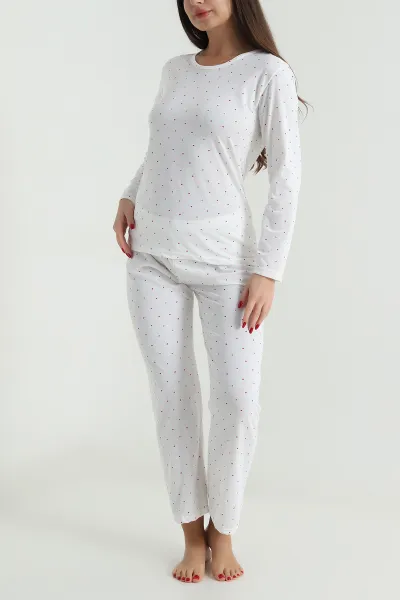 Bej Süprem Uzun Kol Kadın Pijama Takımı 493629