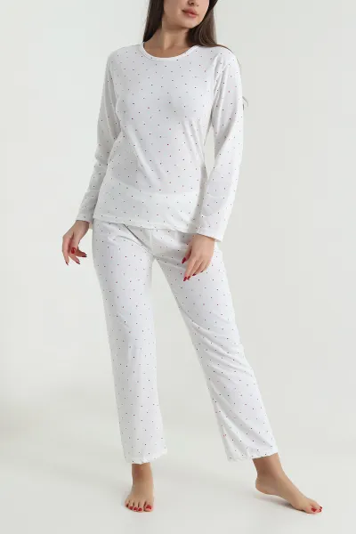 Bej Süprem Uzun Kol Kadın Pijama Takımı 493629