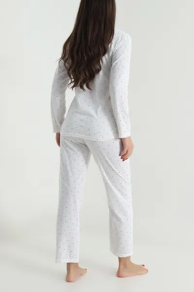 Bej Süprem Uzun Kol Kadın Pijama Takımı 493629