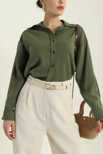 Bej Gümüş Toka Detaylı Kadın İnce Kemer 374309