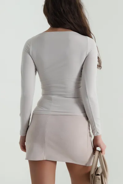 Bej Tokalı Sandy Kadın Bluz 498141