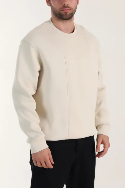 bej-uc-ip-sardonlu-bisiklet-yaka-erkek-sweatshirt-410905