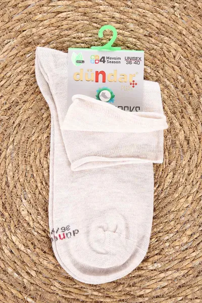 Bej Unisex Dört Mevsim Diyabetik Bambu Konç Çorap (36-40) 477034