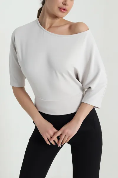 Bej Yarasa Kol Kadın Bluz 461497