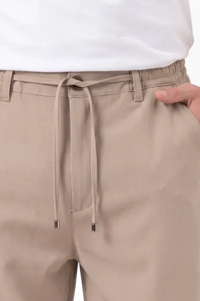 Bej Yeni Sezon Baggy Belden Bağlamalı Erkek Pantolon 459251