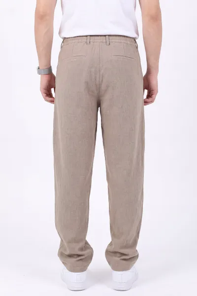 Bej Yeni Sezon Baggy Belden Bağlamalı Erkek Pantolon 471920