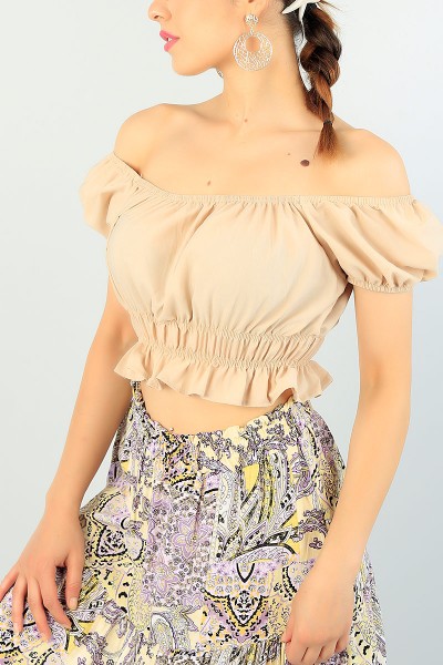 Bej Yeni Sezon Poplin Bluz 71273