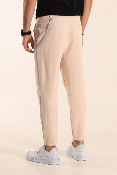 Bej Zincirli Likralı Erkek Jogger Pantolon 187793