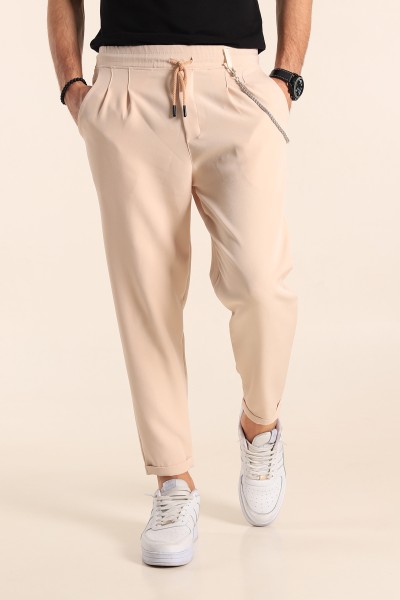 Bej Zincirli Likralı Erkek Jogger Pantolon 187793