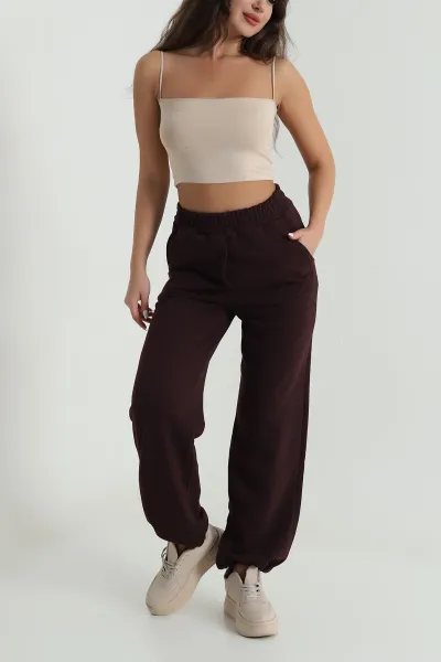 Bel ve Paça Lastikli Üç İp Kadın Pantolon 484563