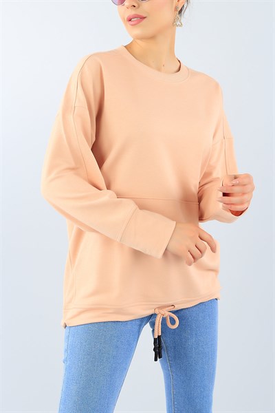 Belden Sıkmalı Pudra Bayan Sweat 38667