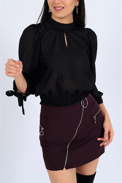 Beli Gipeli Siyah Bluz 25995B