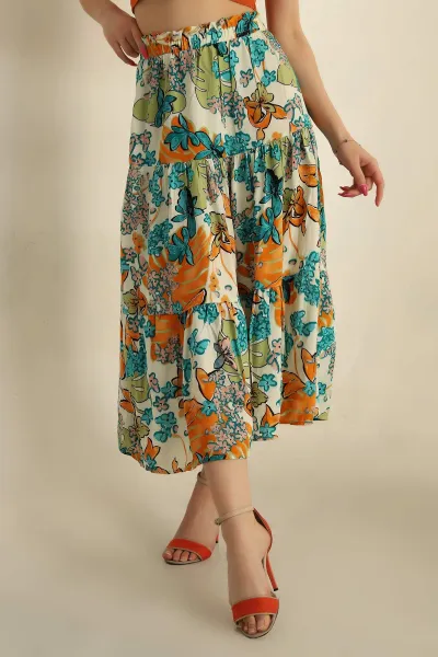 Beli Lastikli Dokuma Viskon Etek 269819