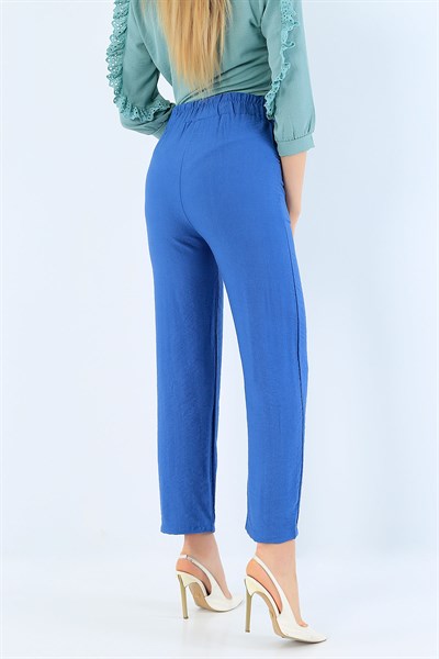 Beli Lastikli Mavi Bayan Pantolon 33965